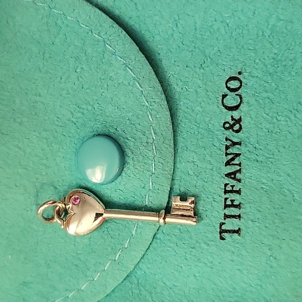 Tiffany & Co Key Pendant with June birthstone
